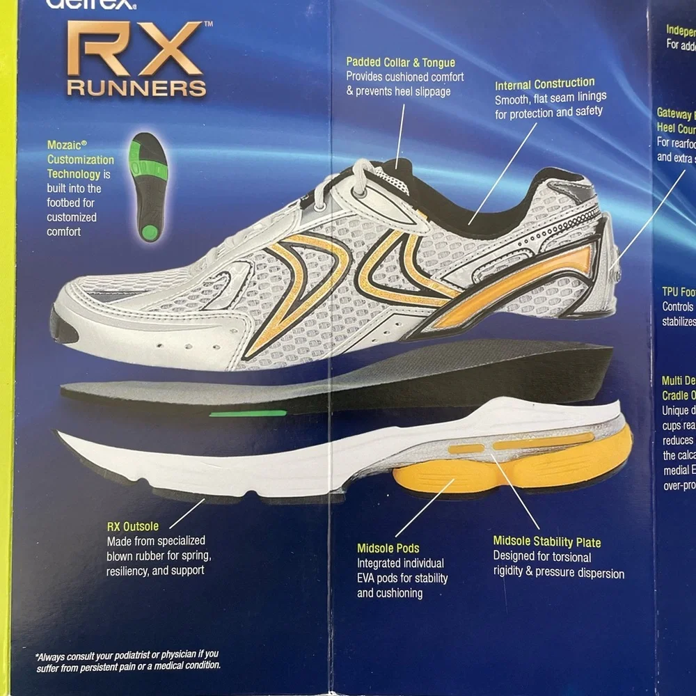 Aetrex Women’s RX Runner Athletic Shoe X-Wide Width in Grey/Cranberry - Picture 5 of 6